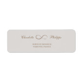 Infinity Symbool Goud Grijs Bruiloft Adres Label (Voorkant)
