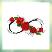 Infinity Symbool met Rode Rozen Raamsticker (Vel 3)