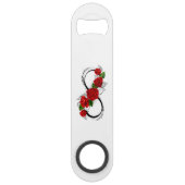 Infinity Symbool met Rode Rozen Speed Flessenopener (Achterkant)