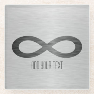Infinity symbool op Faux-metaal textuur door STayl Glazen Onderzetter