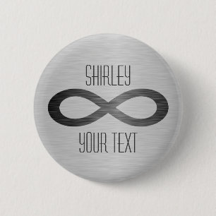 Infinity symbool op Faux-metaal textuur door STayl Ronde Button 5,7 Cm