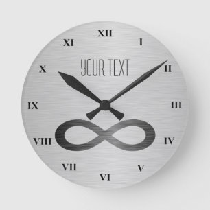Infinity symbool op Faux-metaal textuur door STayl Ronde Klok