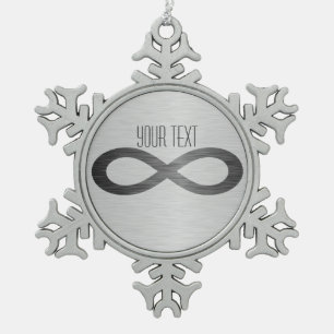Infinity symbool op Faux-metaal textuur door STayl Tin Sneeuwvlok Ornament