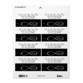 Infinity Symbool Teken Oneindige Liefde Trouwadres Etiket (Full Sheet)