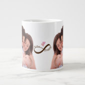 Infinity teken roze harten aangepaste papa baby me extra grote beker (Voorkant)