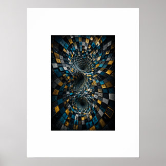 Infinity Warp Geometrische 3D-mozaïekposter Poster