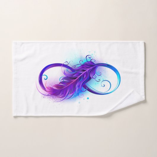 Infinity with purple feather (Serviette à main)