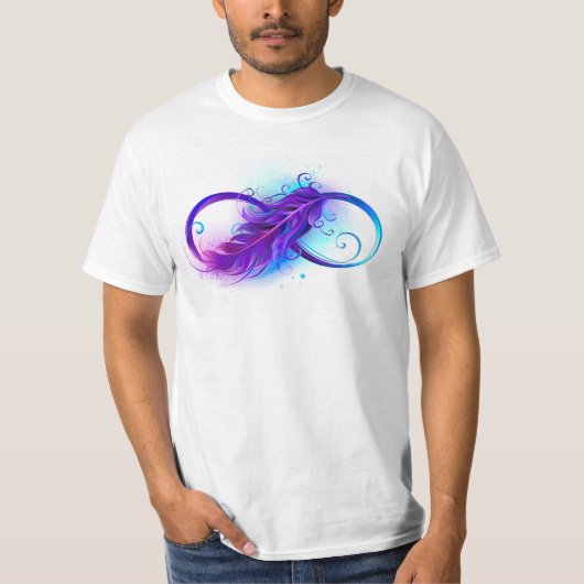 Infinity with Purple Feather T-shirt (Voorkant)