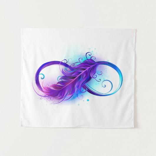 Infinity with Purple Feather Wandkleed (Voorkant (horizontaal))