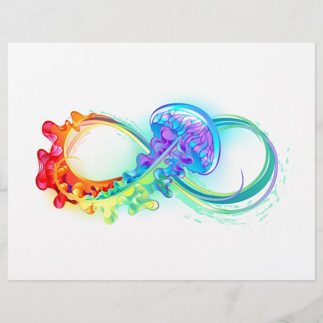 Infinity with Rainbow Jellyfish Briefhoofd (Voorkant)
