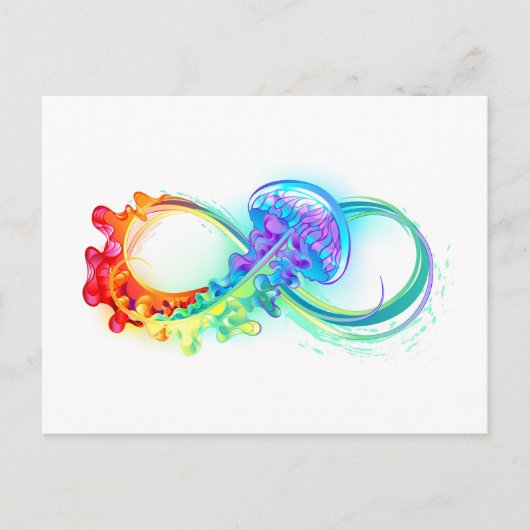 Infinity with Rainbow Jellyfish Briefkaart (Voorkant)