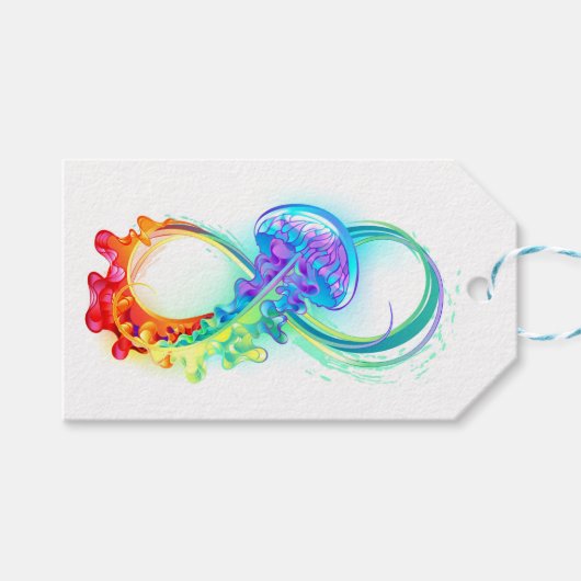 Infinity with Rainbow Jellyfish Cadeaulabel (Voorkant (Horizontaal))