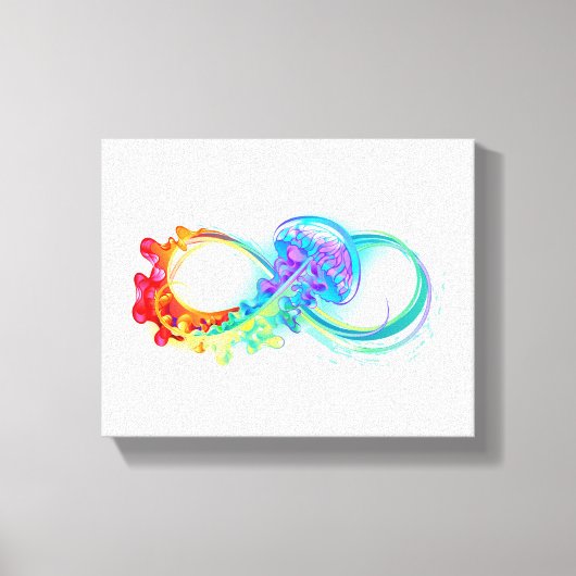 Infinity with Rainbow Jellyfish Canvas Afdruk (Voorkant)