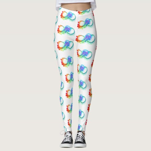Infinity with Rainbow Jellyfish Leggings (Voorkant)