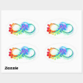 Infinity with Rainbow Jellyfish Ovale Sticker (Vel)