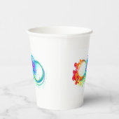 Infinity with Rainbow Jellyfish Papieren Bekers (Rechts)