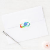Infinity with Rainbow Jellyfish Ronde Sticker (Envelop)