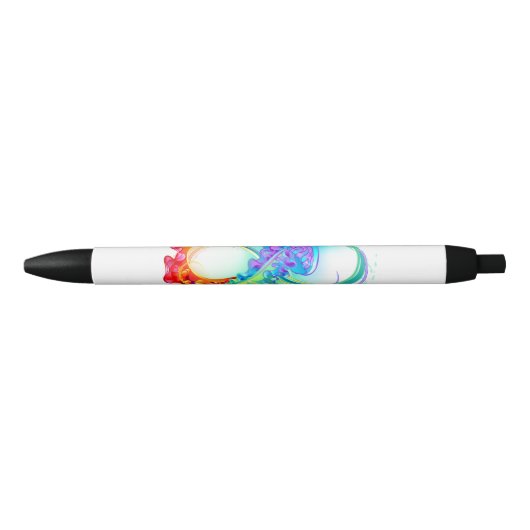 Infinity with Rainbow Jellyfish Zwarte Inkt Pen (Voorkant)