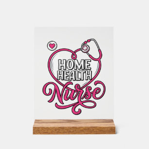 Infirmière à domicile Stethoscope rose Création de