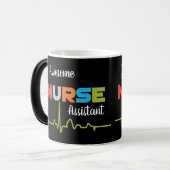 Infirmière Adjoint Awesome Fun Lettres Mug Noir (Devant gauche)