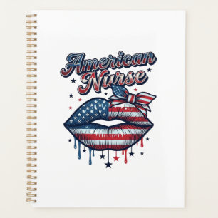Infirmière Américaine Lips Patriotic Vector Design