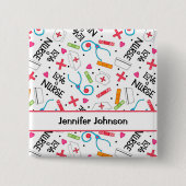 Infirmière Amour Blanc Nom Badge Personnaliser (Devant)