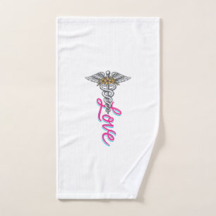Infirmière Amour Caducée Floral Médical Design Ver