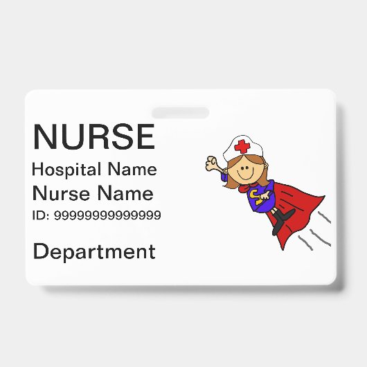 Infirmière amusante Superhero ID Badge (Avant)