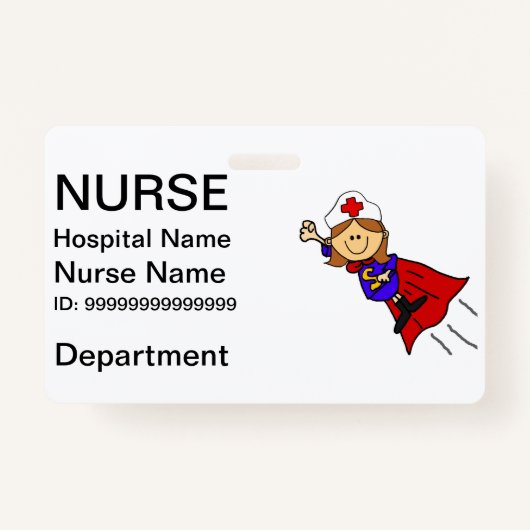 Infirmière amusante Superhero ID Badge (Devant)