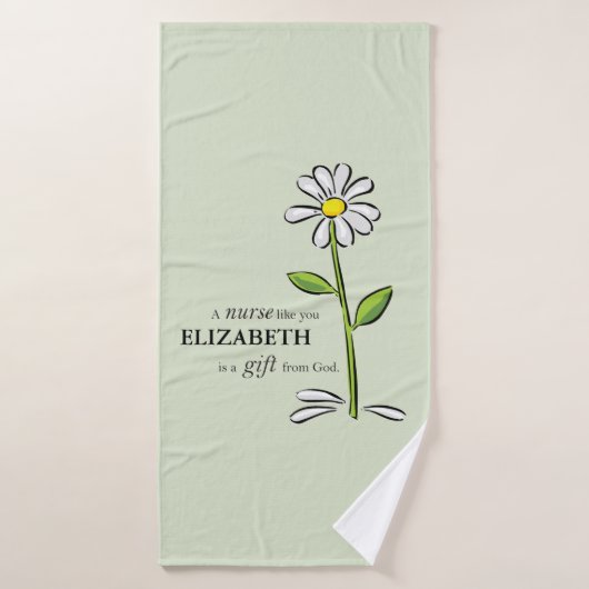Infirmière Anniversaire Religieux Vert Fête Person (Serviette de bain)