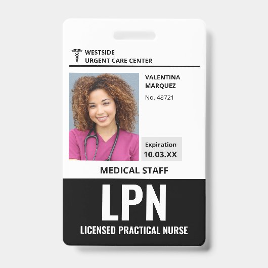 Infirmière autorisée IDE Photo d'identité Badge (Avant)