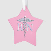 Infirmière autorisée RN Caduceus sur déco rose pâl (devant)