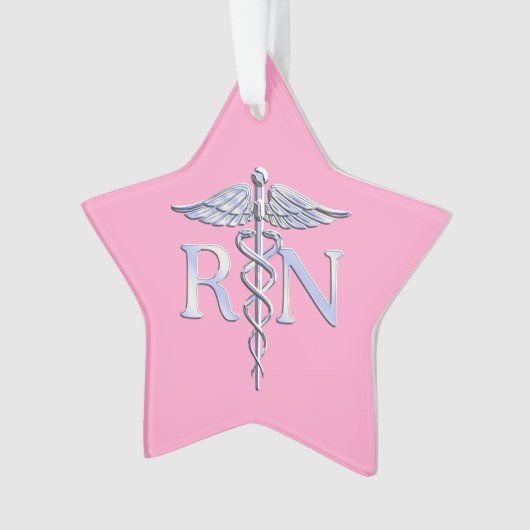 Infirmière autorisée RN Caduceus sur déco rose pâl (devant)