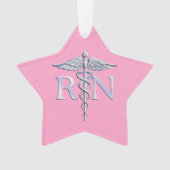 Infirmière autorisée RN Caduceus sur déco rose pâl (devant)