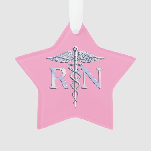 Infirmière autorisée RN Caduceus sur déco rose pâl (devant)