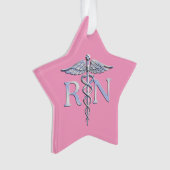 Infirmière autorisée RN Caduceus sur déco rose pâl (devant)