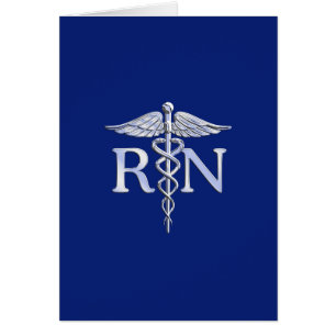 Infirmière autorisée RN Caduceus sur Navy Blue
