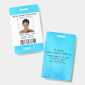 Infirmière bleu blanc Aide AIIC Photo ID Nom Badge (Avant & arrière)