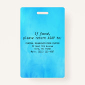 Infirmière bleu blanc Aide AIIC Photo ID Nom Badge (Dos)