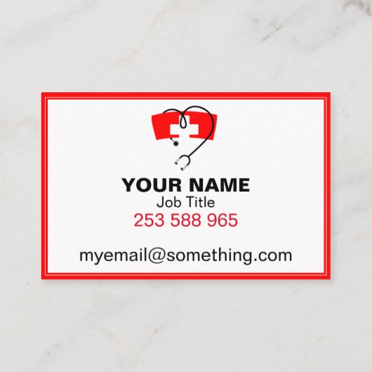 infirmière carte de visite (Dos)