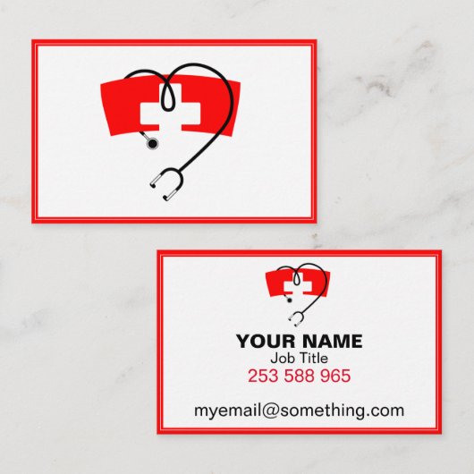 infirmière carte de visite (Devant / Derrière)