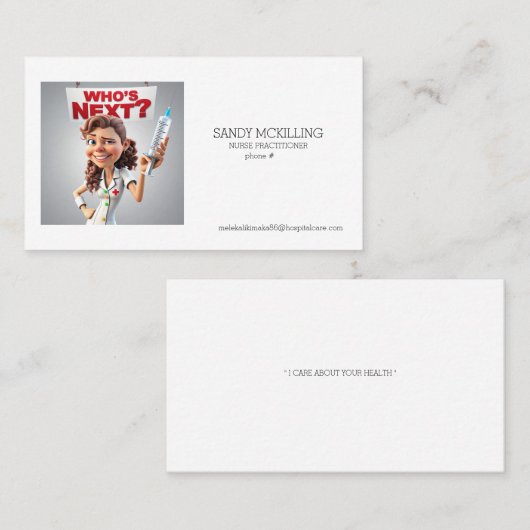 "INFIRMIÈRE CARTE DE VISITE" (Devant / Derrière)