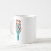 Infirmière chic personnalisée (cheveux blonds) Mug (Devant gauche)