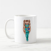 Infirmière chic personnalisée (cheveux blonds) Mug (Gauche)