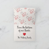 Infirmière Coeur Merci carte de note (Intérieur)