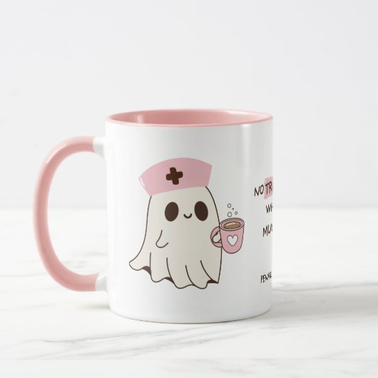 Infirmière Cute Ghost Halloween Mug - 11oz (Gauche)