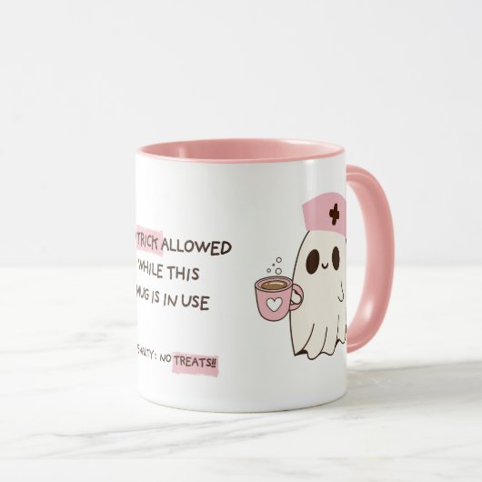 Infirmière Cute Ghost Halloween Mug - 11oz (Devant droit)