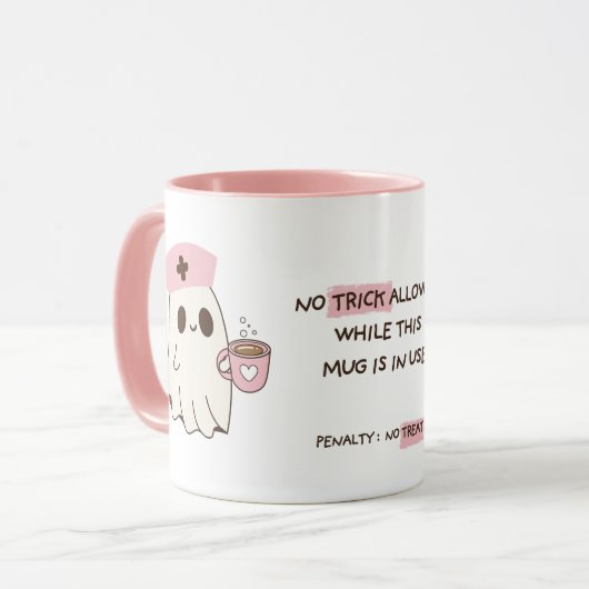 Infirmière Cute Ghost Halloween Mug - 11oz (Devant gauche)