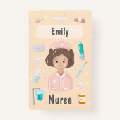 Infirmière Cute Kawaii Infirmière Badge Médicale p (Devant)