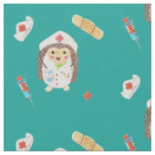 Infirmière de Hérisson| tissu turquoise motif doct (Détail)